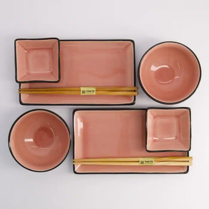 Tokyo Design Studio - Glassy Pink - Sushi Tableware - 8 pieces - 2 persons - Image 4