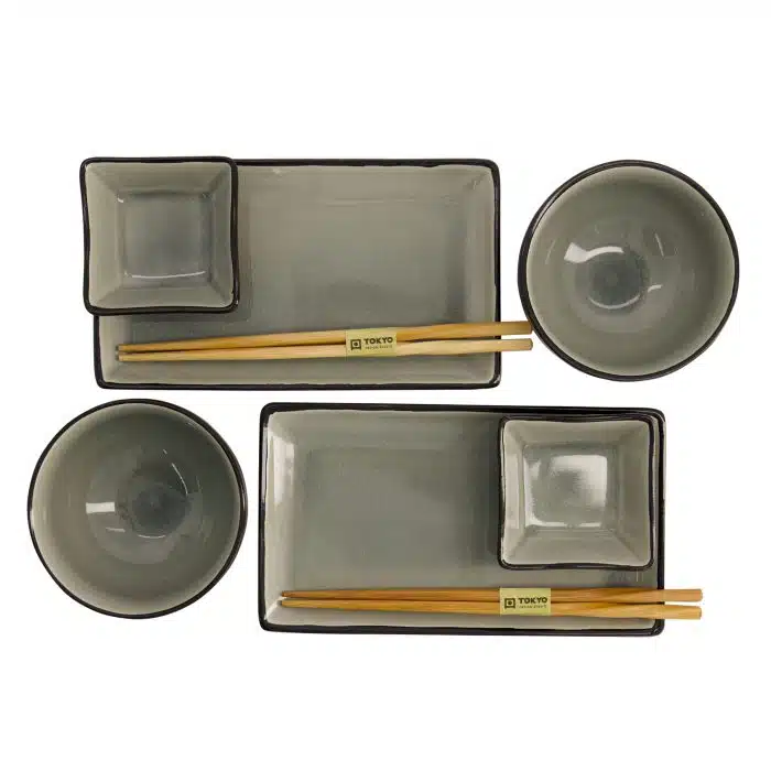 Tokyo Design Studio - Glassy Gray - Sushi Tableware - 8 pieces - 2 persons - Image 3
