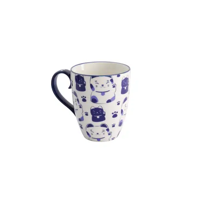 Tokyo Design Studio - Kawaii- Maneko Mug With Giftbox - Blue- 8.5x10.2cm 380ml - Image 2