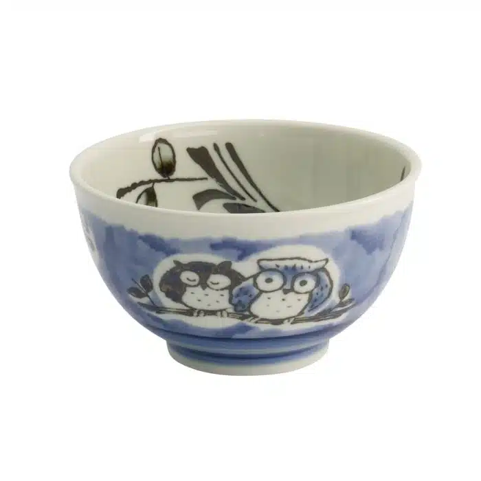 Tokyo Design Studio- Kawaii- Rice Bowl- Owl- 13x8cm 400ml Blue