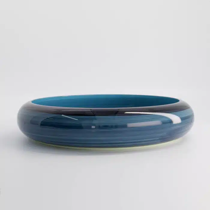 Sushi Oke - Serving Bowl - Lacquer Finish - Azure Blue - 33.8x6.8cm - Image 3