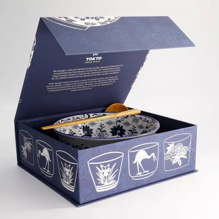 Tokyo Design Studio - Tokyo Blue - Ramen Bowl - Gift Set - 3pcs - 1300ml - Image 3