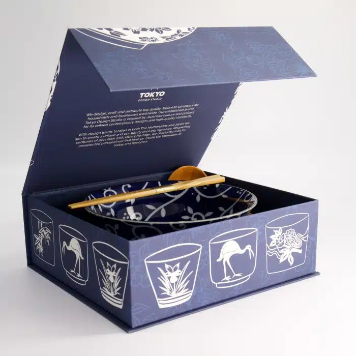 Tokyo Design Studio - Tokyo Blue - Karakusa - Ramen Bowl - Gift Set - 3pcs - 1300ml - Image 6