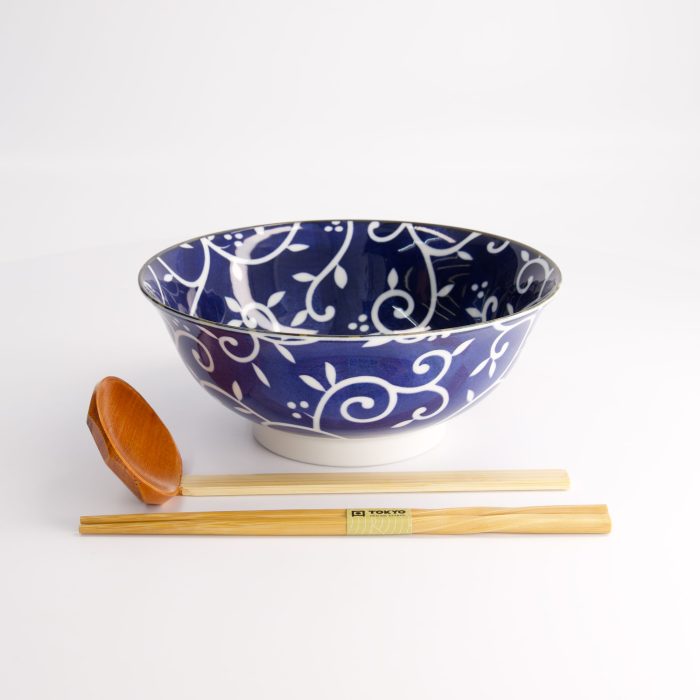 Tokyo Design Studio - Tokyo Blue - Karakusa - Ramen Bowl - Gift Set - 3pcs - 1300ml - Image 5