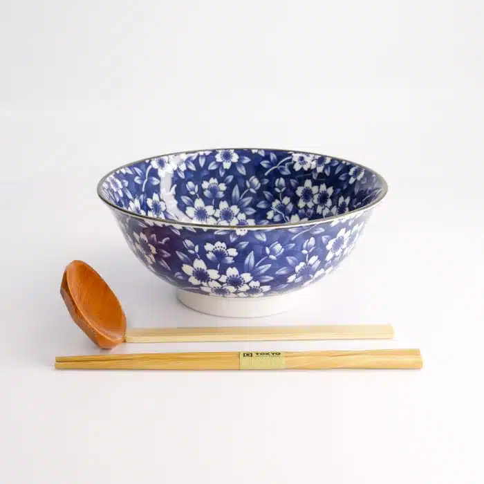 Tokyo Design Studio - Tokyo Blue - Sakura - Ramen Bowl - Gift Set - 3 pcs - 1300ml - Image 6