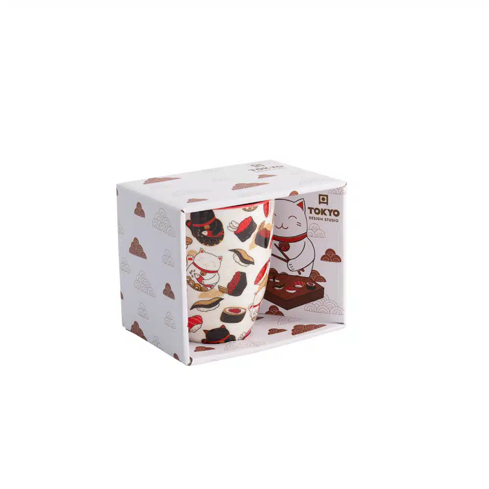 Tokyo Design Studio - Cute Lucky Cat - Mug with Gift Box - 8.5x10.2cm 380ml - Image 2