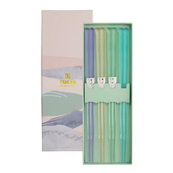 Tokyo Design Studio - Chopsticks - Gift Set - 4 Pairs - Acrylic Blue