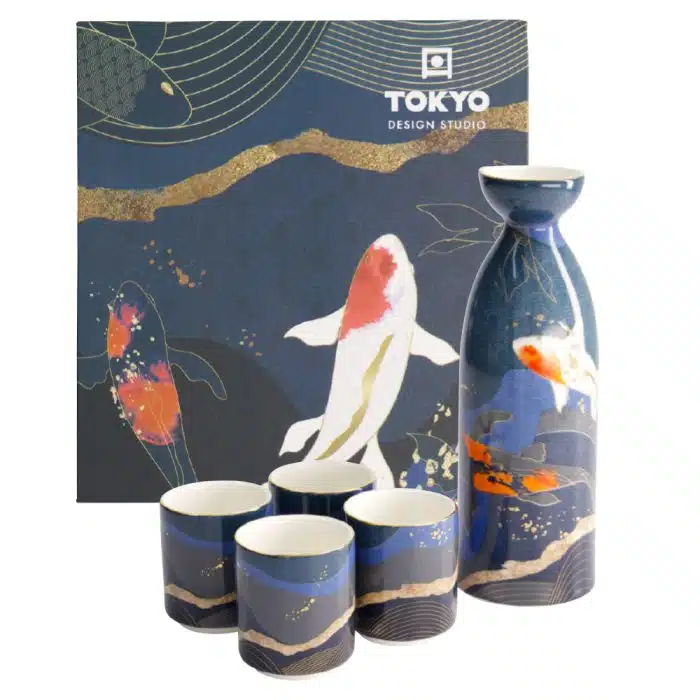 Tokyo Design Studio - Kawaii - Sake Set - 4 Kopjes - 1 Sake Fles - 220/50ML