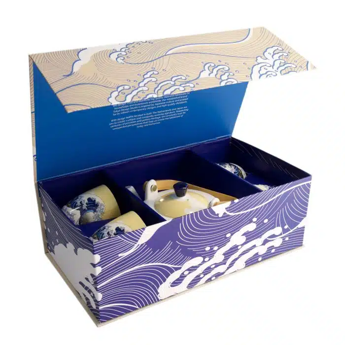 Tokyo Design Studio - Kawaii- Hokusai - Tea Set - Teapot with Cups - Image 2