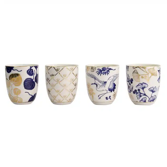 Tokyo Design Studio - Flora Japonica Gold - Cup Set - Set of 4 pieces - 6.7 x 7.7cm 170ml - Image 2