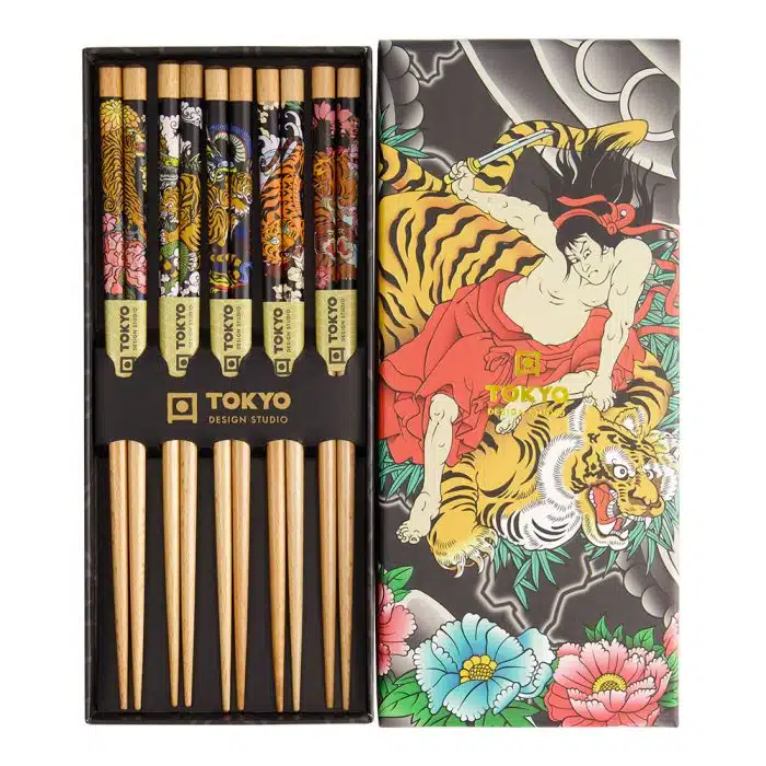 Tokyo Design Studio - Yakuza Chopsticks - Tiger - Gift Set - Image 2