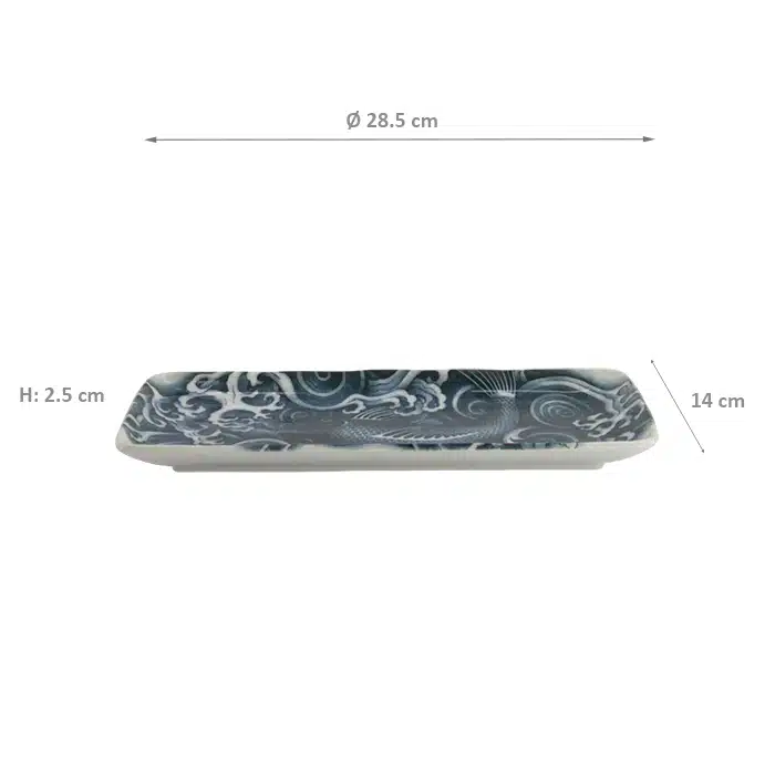 Tokyo Design Studio - Japonism Carp - Rectangular Plate - Black - 28.5x14x2.5cm - Image 4