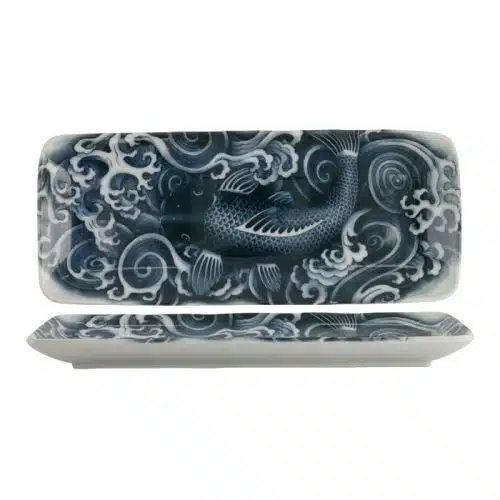 Tokyo Design Studio - Japonism Carp - Rechthoekigbord - Zwart - 28.5x14x2.5cm