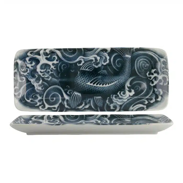Tokyo Design Studio - Japonism Carp - Rechthoekigbord - Zwart - 28.5x14x2.5cm