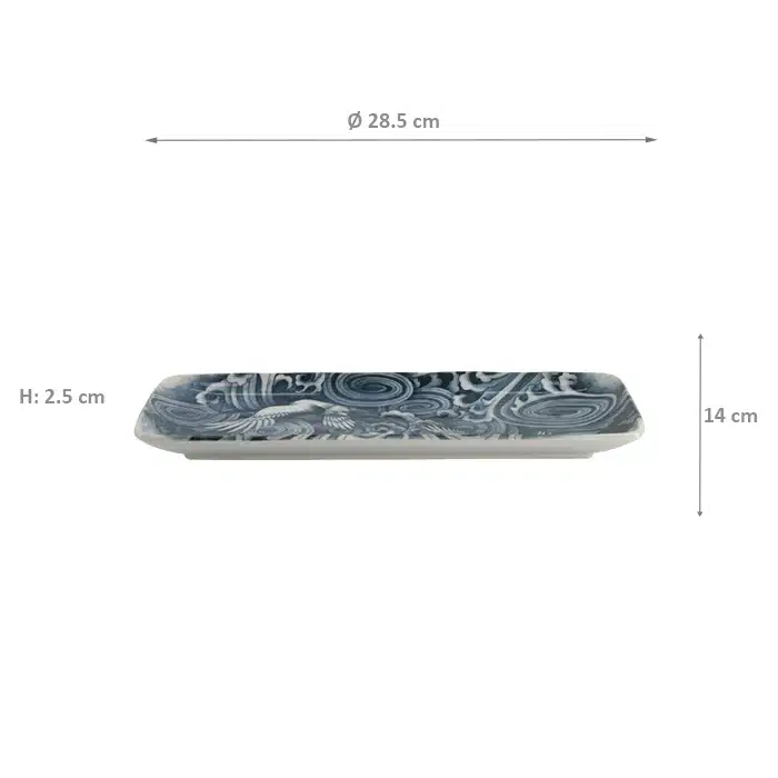 Tokyo Design Studio - Japonism Crane - Rectangular Tray - Black - 28.5x14x2.5cm - Image 2