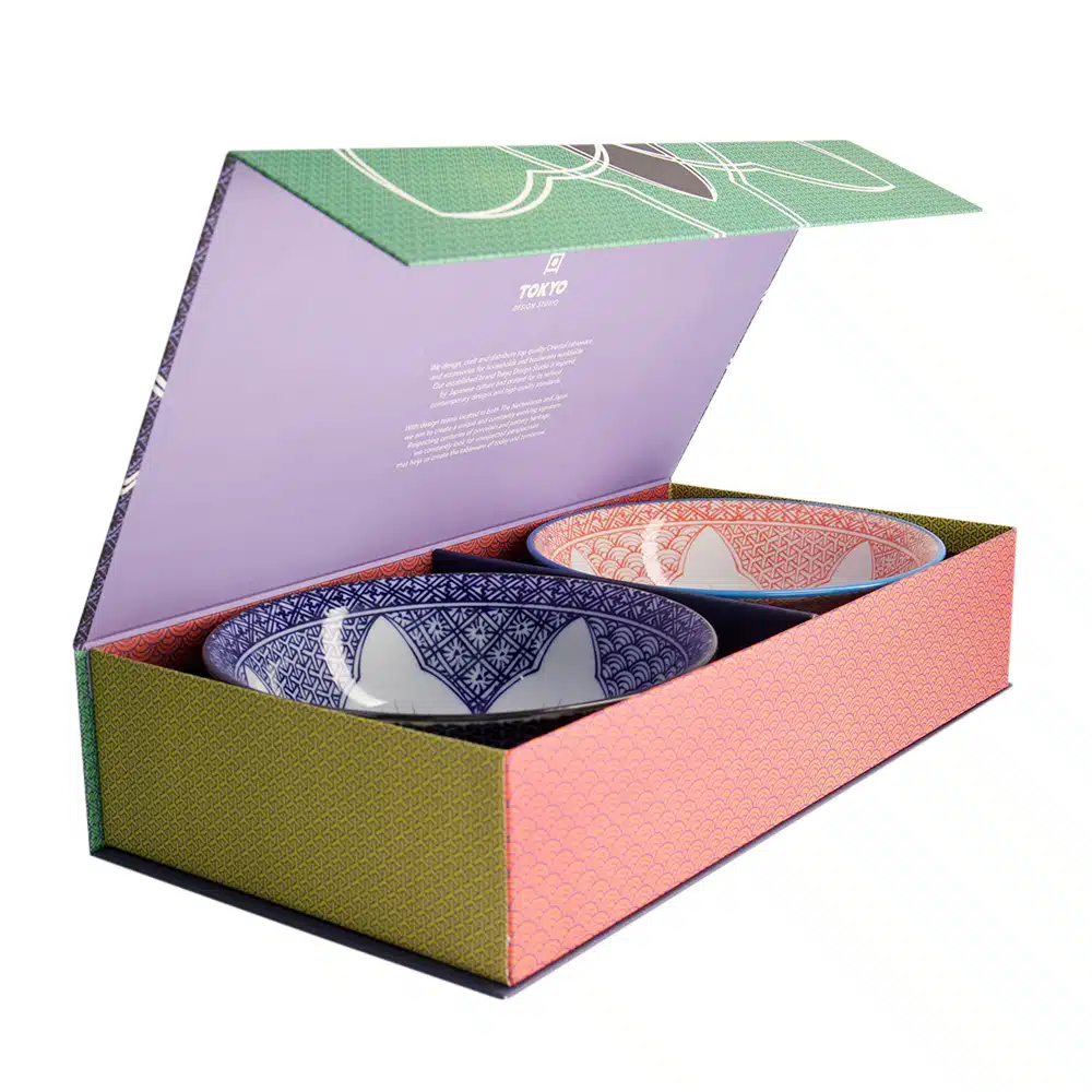 Tokyo Design Studio - Lily Flower - Bowl Set - Red/Blue - 20.5x8cm - 1200ml - Image 2