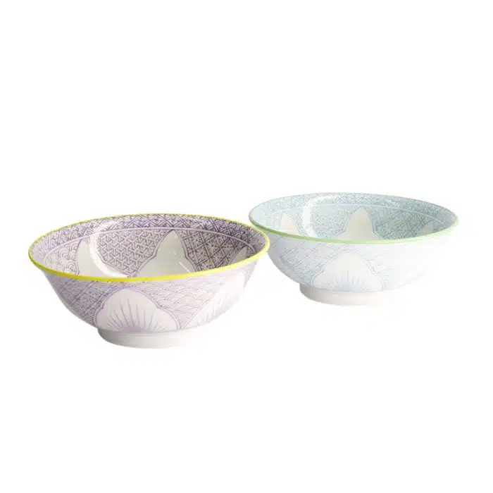 Tokyo Design Studio - Lily Flower - Bowl Set - Purple/Light Blue - 20.5x8cm - 1200ml - Image 2