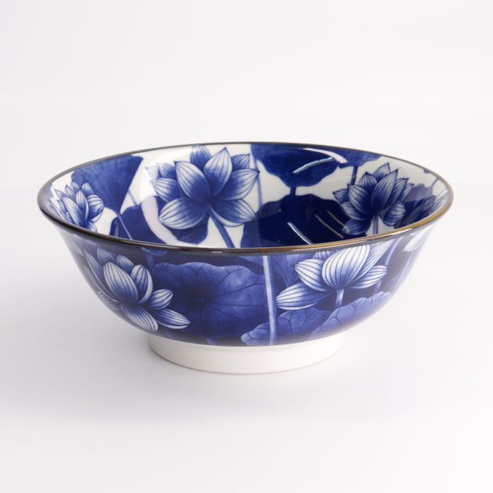 Tokyo Design Studio - Wa Mixed Bowl - Lotus - 20.5x8cm - Blauw/Wit