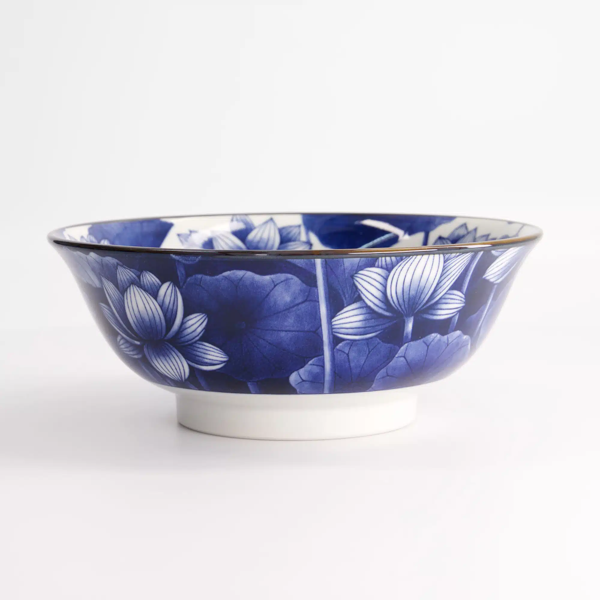 Tokyo Design Studio - Wa Mixed Bowl - Lotus - 20.5x8cm - Blue/White - Image 3