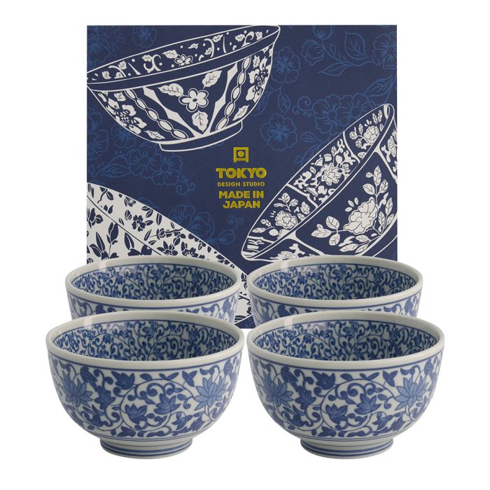 Tokyo Design Studio - Gemengde Kommen - Kommen Set - Set Van 4 Stuks - 13.2x7.2cm - 500ml