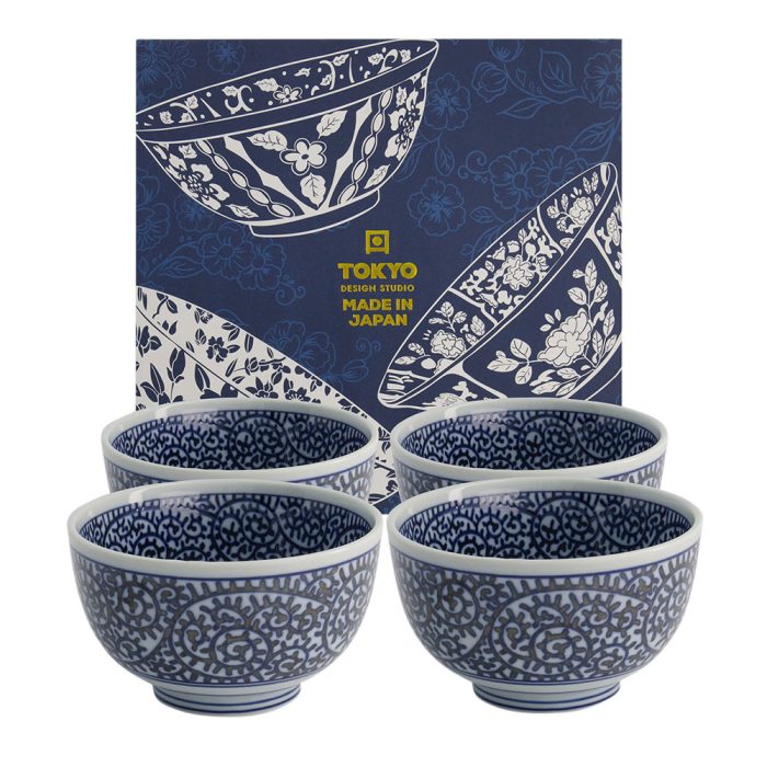 Tokyo Design Studio - Mixed Bowls - Kommen Set - Set Van 4 Stuks - 13.2x7.2cm - 500ml