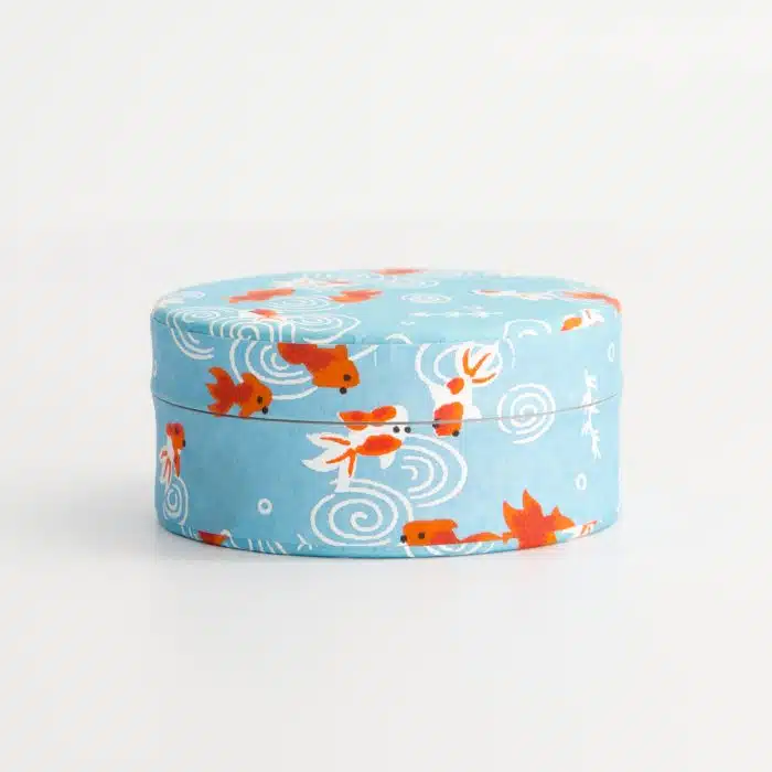 Tokyo Design Studio - Matcha with Gold Fish Tea Container - Light Blue - 7.5x3.3cm - 30g - Image 4