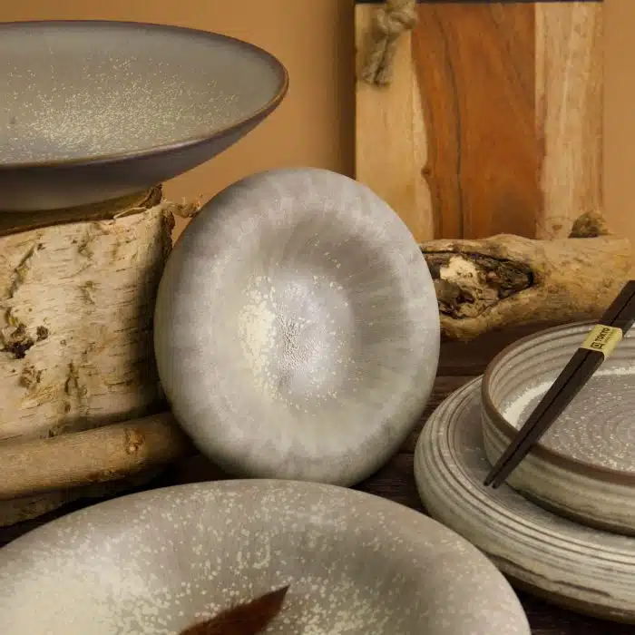 Tokyo Design Studio - Large Plates - Round Plate - Grey - 24x5cm - Image 2