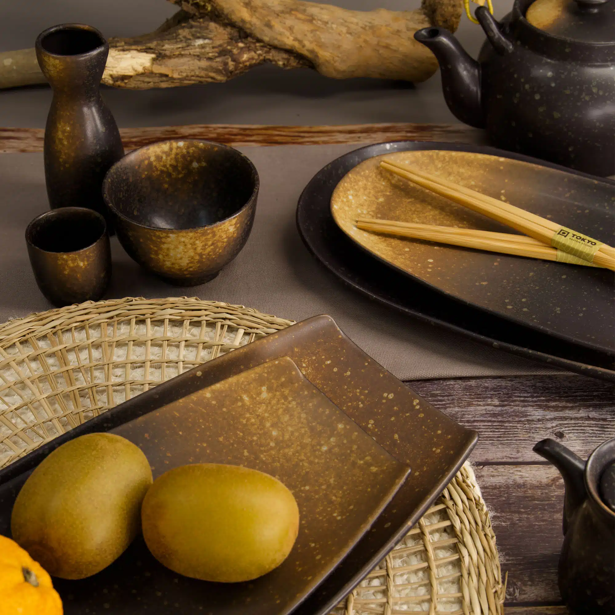 Tokyo Design Studio - Edo - Brown - Mixed Plate - 17.5x45.7cm - Image 5