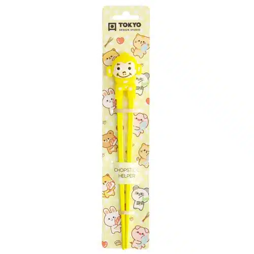 Tokyo Design Studio - Kinder Eetstokjes - Aap - Geel - 22cm