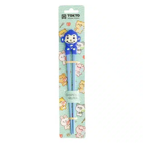 Tokyo Design Studio - Kinder eetstokjes - Aap - blauw - 22cm