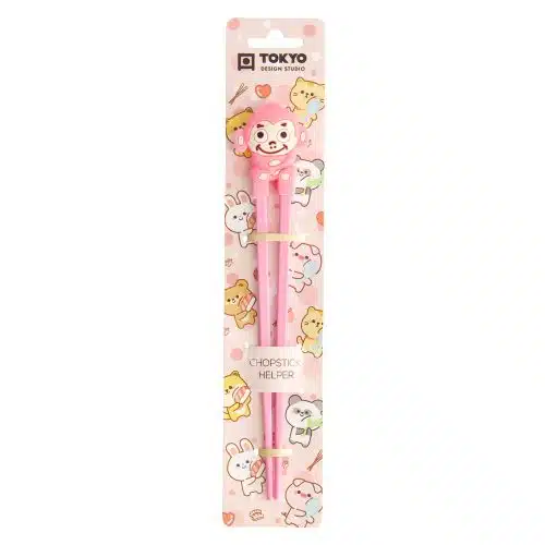 Tokyo Design Studio - Kinder Eetstokjes - Aap - Roze - 22cm