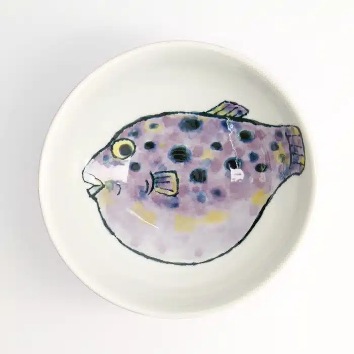 Tokyo Design Studio – Seafood - Bowl - Pufferfish - Purple - 18.5x8.2cm x 1200ml - Image 2