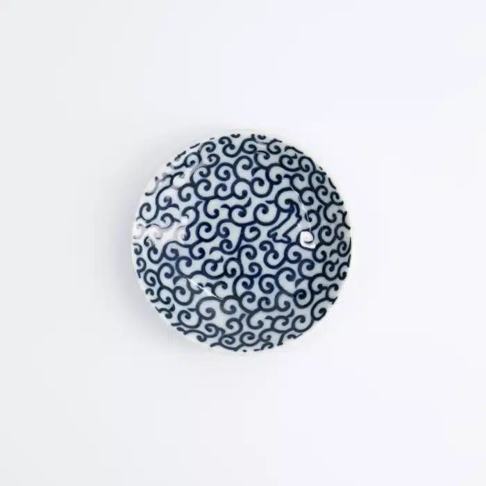 Blue/White - Soy Sauce Dish - Karakusa - 9.2cm - Image 2