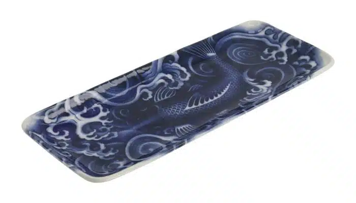 Tokyo Design Studio – Japonism Carp – Rectangular Plate – Blue – 28.5x14x2.5cm - Image 4