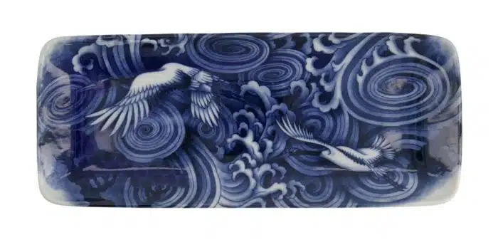 Tokyo Design Studio – Japonism Crane – Rectangular Plate – Blue – 28.5x14x2.5cm - Image 2