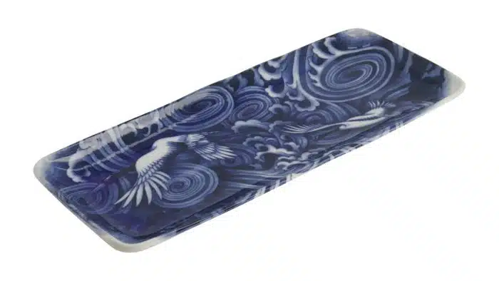 Tokyo Design Studio – Japonism Crane – Rectangular Plate – Blue – 28.5x14x2.5cm - Image 3