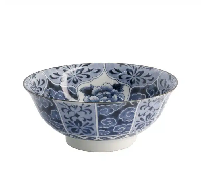 Tokyo Design Studio Mixed Bowls - Unmo Botan - 21x8.7cm 1300ml Blue - Image 3