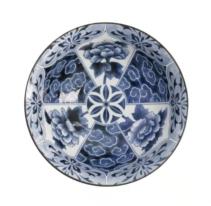 Tokyo Design Studio Mixed Bowls - Unmo Botan - 21x8.7cm 1300ml Blue