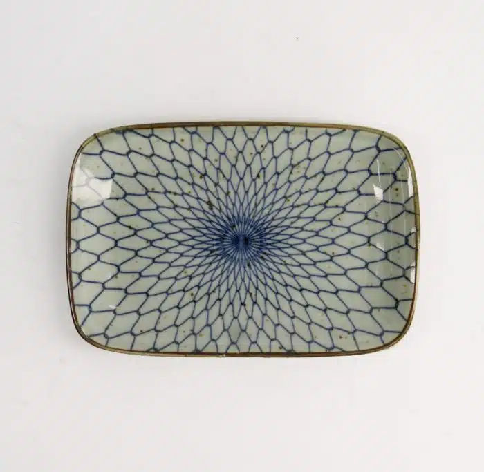 Tokyo Design Studio - Mixed Plate - Mesh Blue - Dessert Plate - 16.3x10cm - Image 2