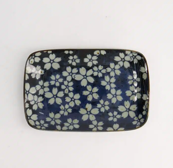 Tokyo Design Studio - Mixed Plate - Sakura Blue - Pastry Plate - 16.3x10cm - Image 2