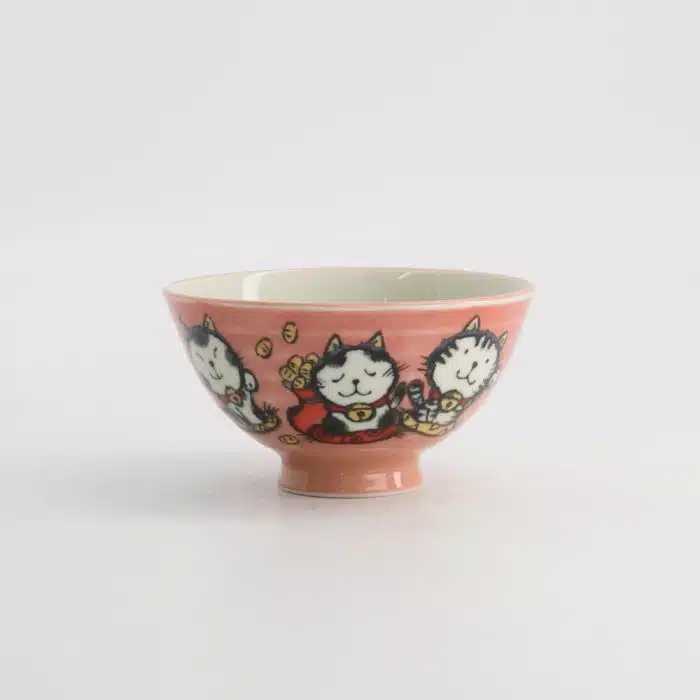 Tokyo Design Studio - Kawaii - Rijstkom - Kat Neko - Roze - 11.5x6cm - 300ml