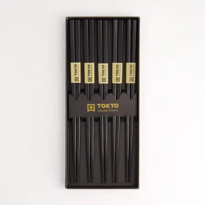 Tokyo Design Studio - Chopsticks - Gift Set/5 - Square - Black - Image 4