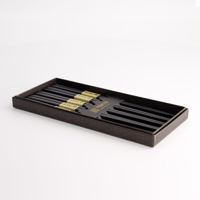 Tokyo Design Studio - Chopsticks - Gift Set/5 - Square - Black - Image 5