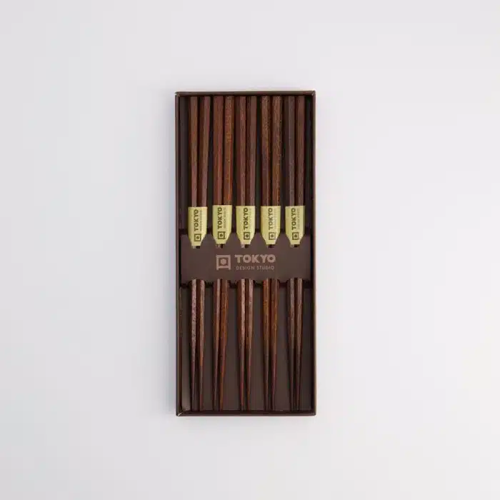 Tokyo Design Studio - Chopsticks - Gift Set/5 - Hexagon - Brown - Image 4