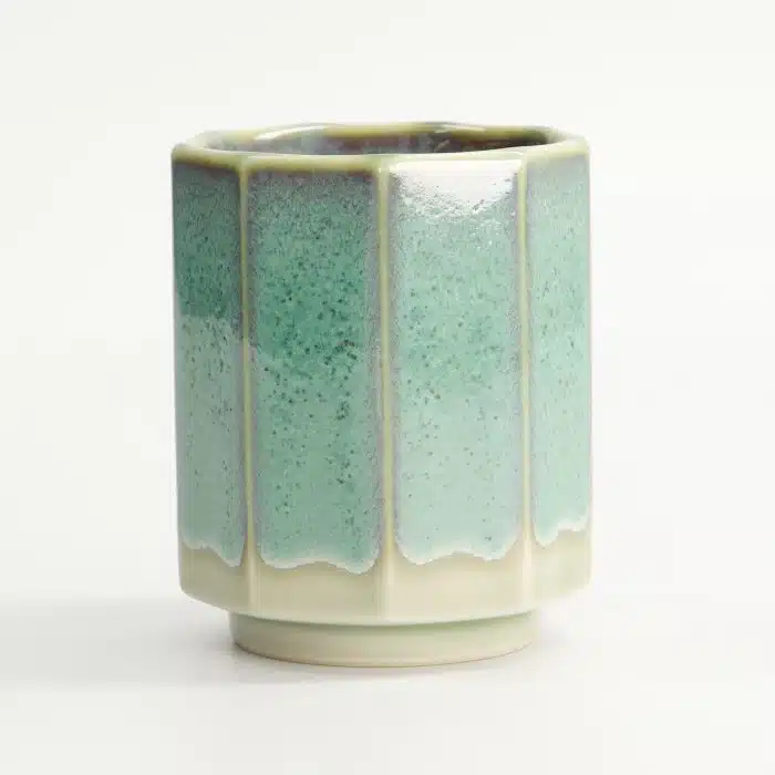 Tokyo Design Studio - Craft Teacup - Wit/Aqua Glazuur - 6,5x8cm - 150ml