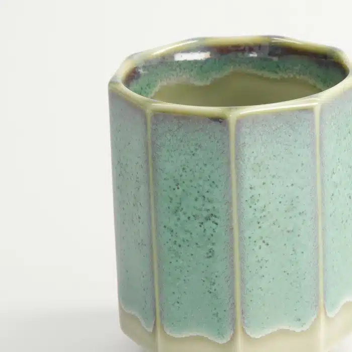 Tokyo Design Studio - Craft Teacup - White/Aqua Glaze - 6.5x8cm - 150ml - Image 4
