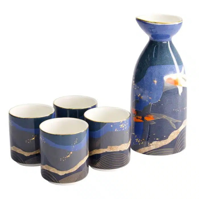 Tokyo Design Studio – Kawaii – Sake Set – 4 Cups – 1 Sake Bottle – 120/50ML - Image 2