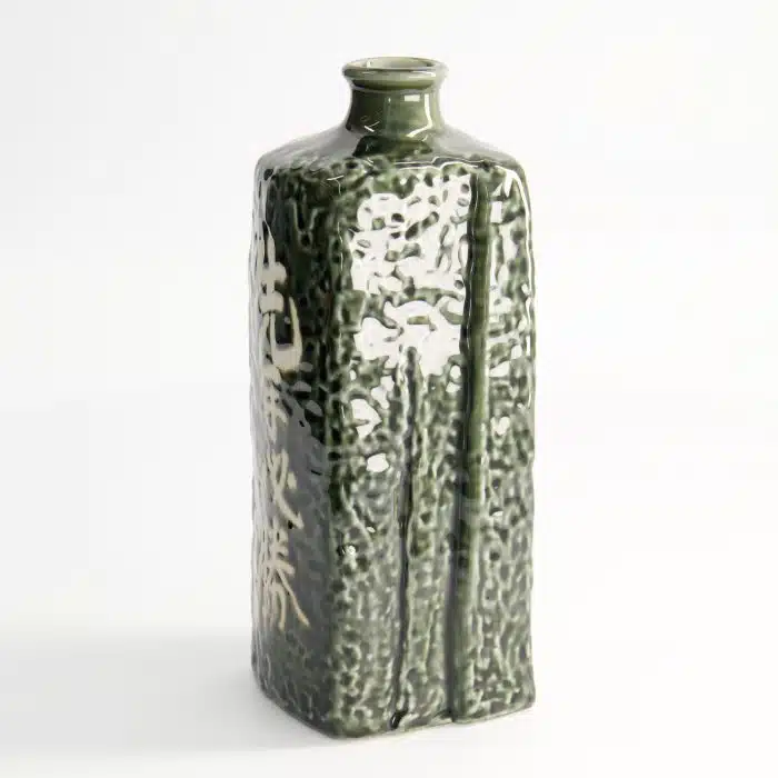Sake Bottle - Green - Deco - Sente Hissho - 21cm - Image 4
