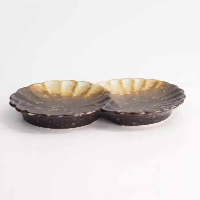 Tokyo Design Studio - Edo Brown - Floral Sauce Dish - 14x8.5cm - Image 4