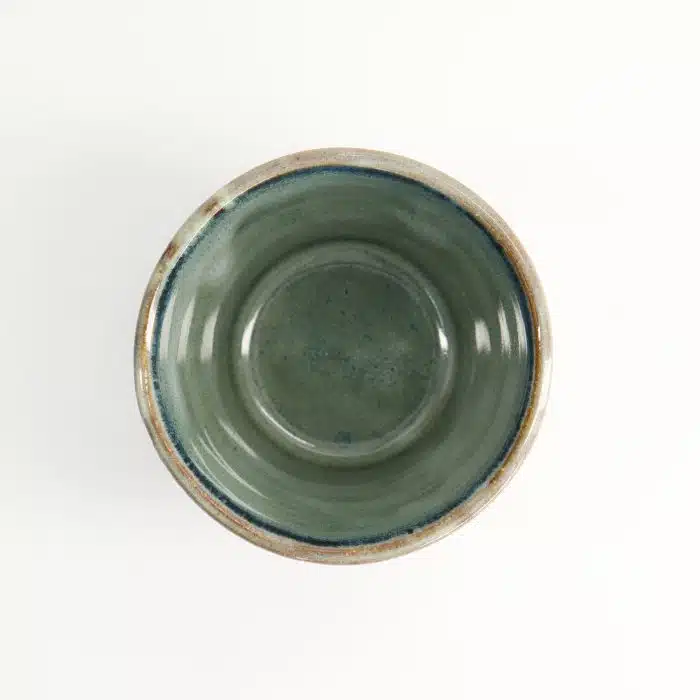 Tokyo Design Studio - Craft Teacup - Green/Beige - Stripe - 9x9cm - Image 3